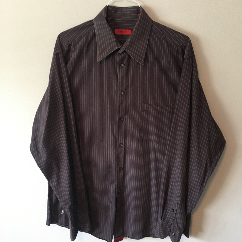 Alfani Fitted Pinstripe Long Sleeved Men's Shirt